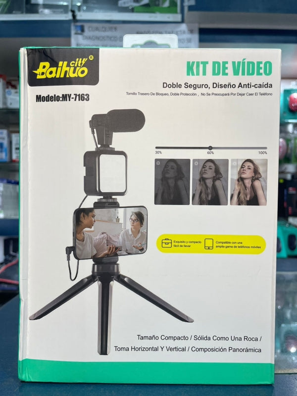 Baihuo MY-7163 Video Kit, a compact vlogging setup designed for smartphones