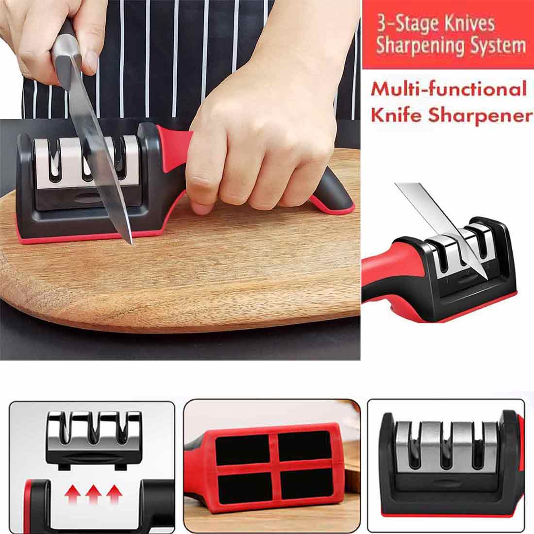 Kitchen Knife sharpener, Professional 3 Stage Easy sharpener