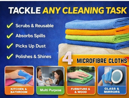 4-pack of Extra Large Microfibre Cloths